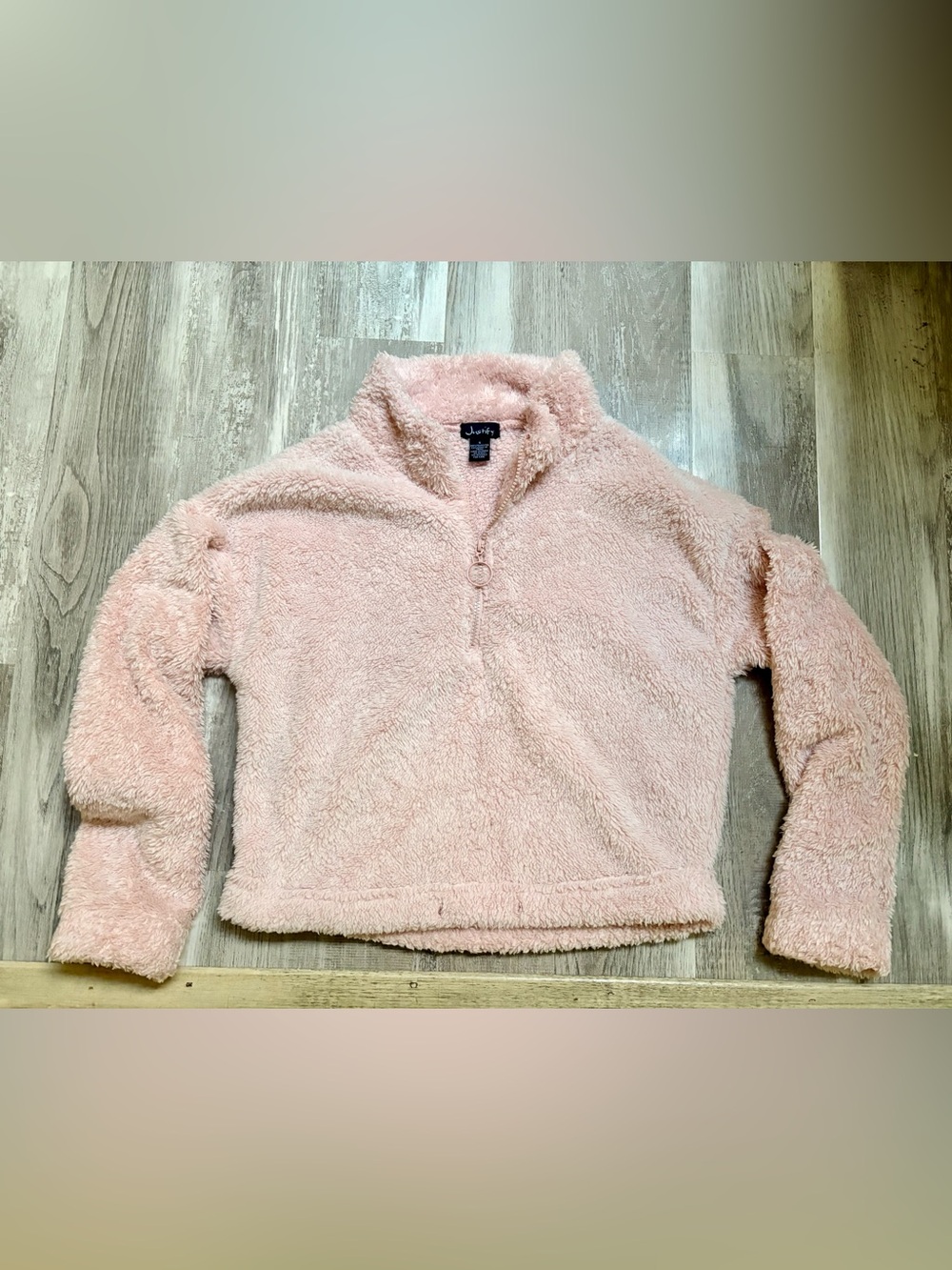 Justify Blush Pink Sherpa Quarter-Zip Pullover